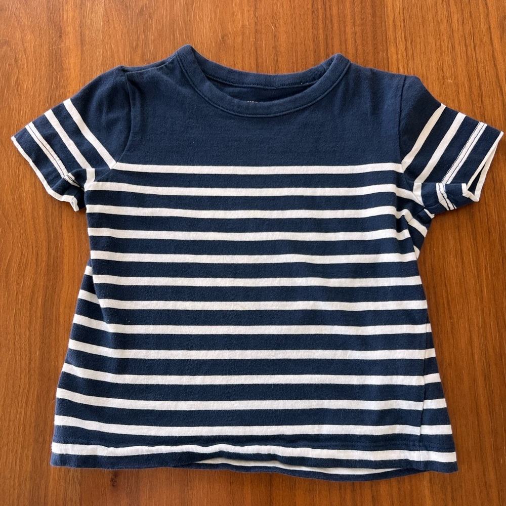 French Monoprix Navy Striped Boys  T-Shirt sizes 3T - brought in Paris